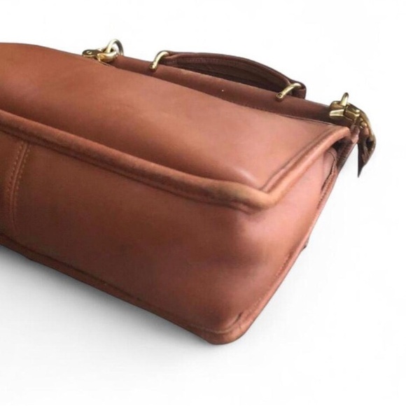 Vintage Authentic Leather Coach Willis Satchel Shoulder Bag #9927 Crossbody Tan - Picture 9 of 16